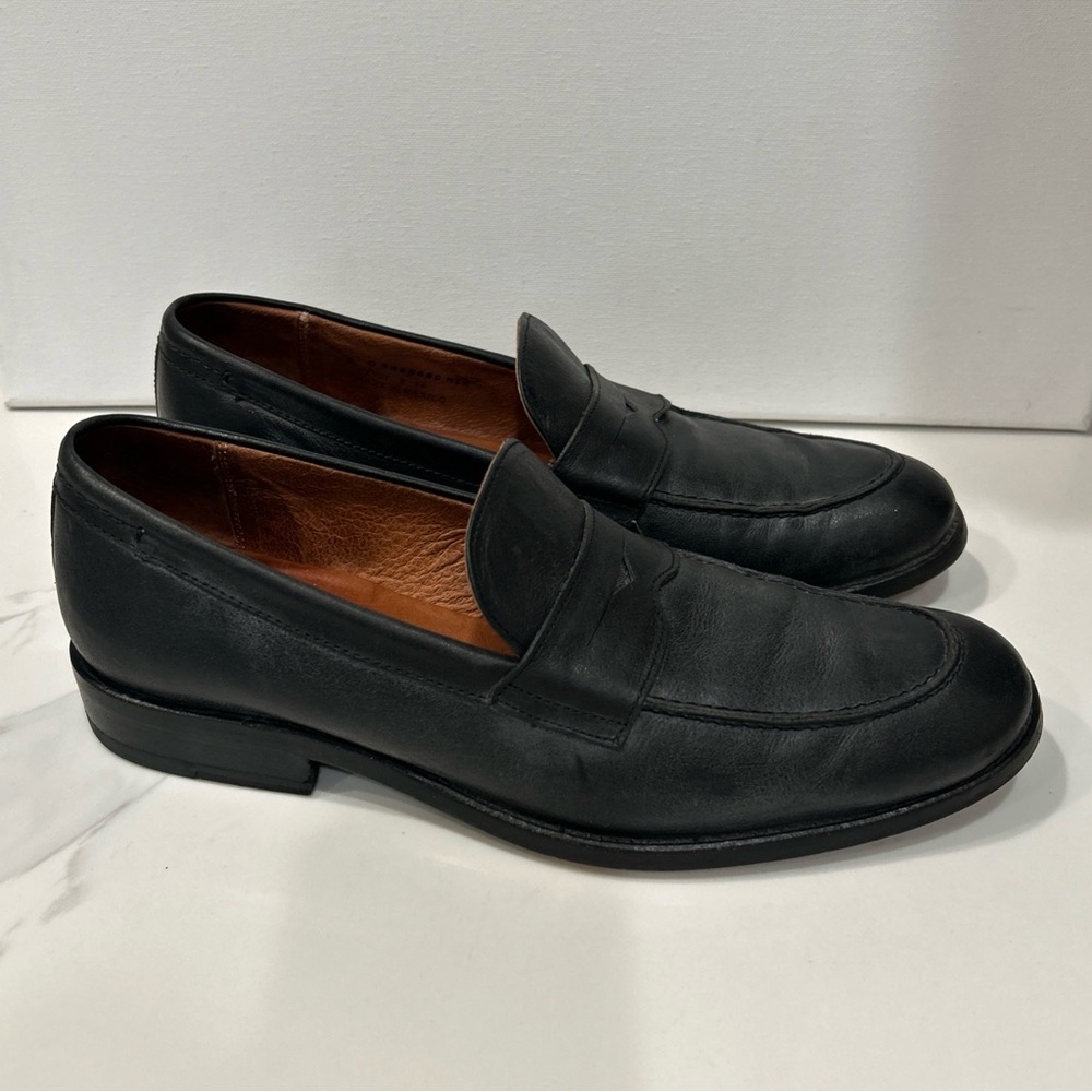 Frye Men’s Black Leather Penny Loafers Dress Shoes Casual 144252 Size 10 EU44
